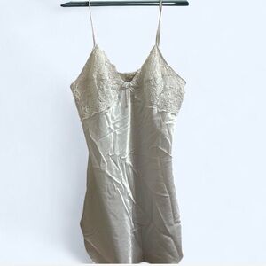 Satin Lace Chemise - Cream